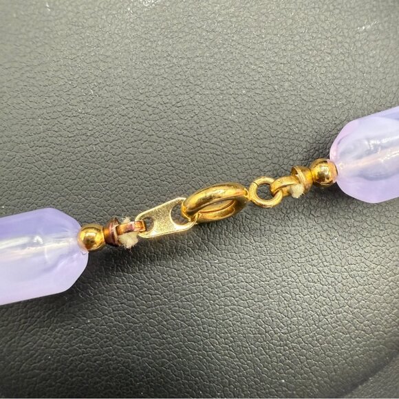 Vintage Lilac Purple Lucite Geometric Abstract Chunky Necklace - Picture 3 of 15